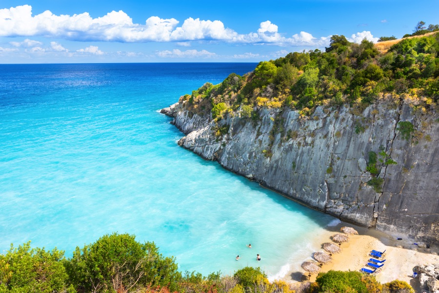 Beaches in Zakynthos: Xigia Beach Aerial View