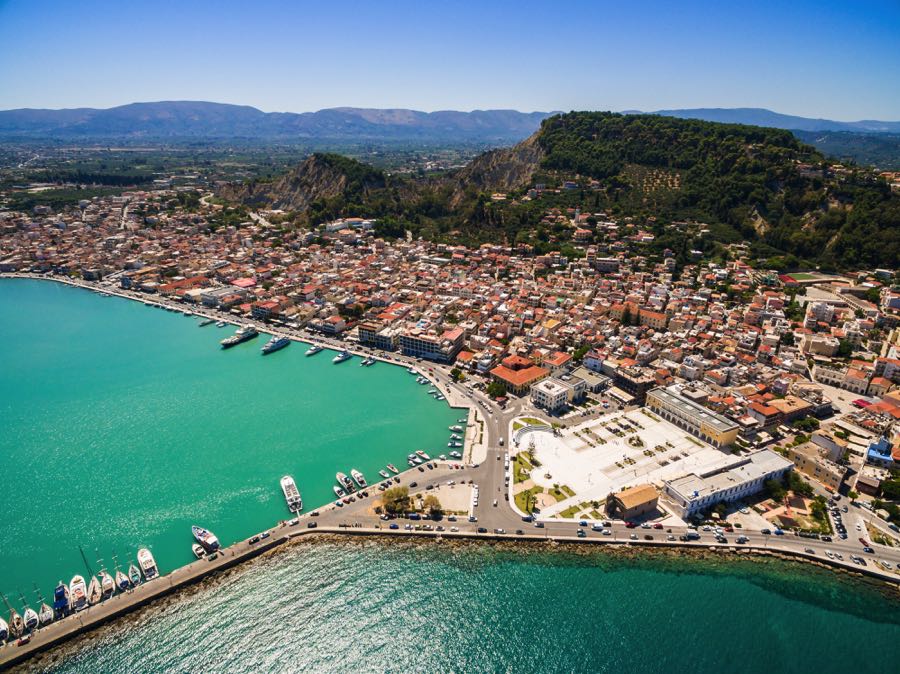 Zante Town Beach Aerial View