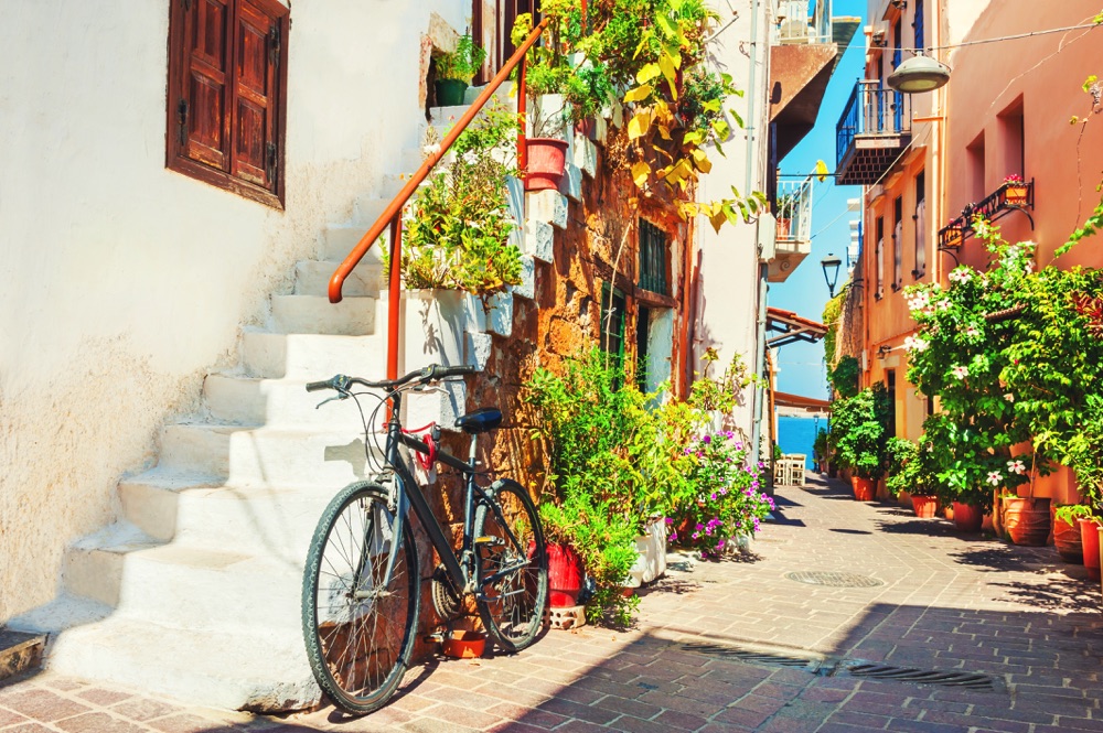 The charming alleys of Chania old town, Crete, Greece