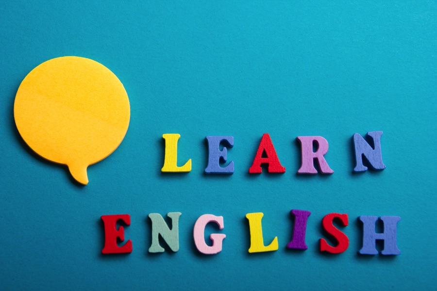 Letters spelling out "Learn English"