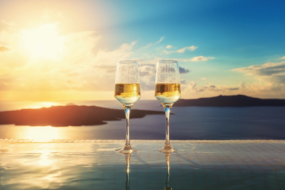 sunset drinks santorini