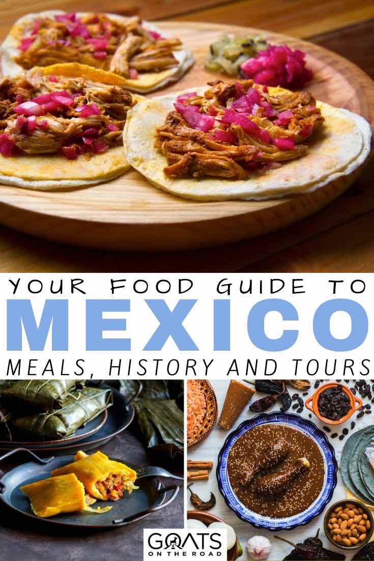 Planning a trip to Mexico? These are the dishes you dont want to miss. From tradtional food to street food, mexico desserts and more, we’ve listed the must try dishes in this beautiful destination. | #mexico #foodie #foodguide tacos with text overlay your food guide to mexico