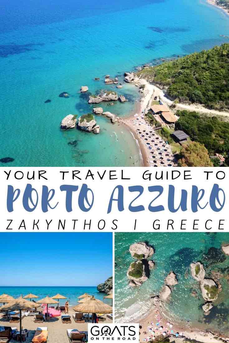Porto Azzuro with text overlay your travel guide