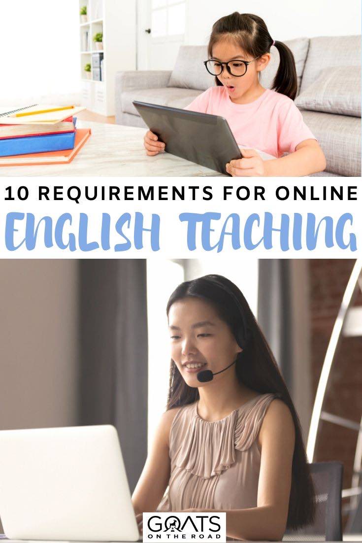 English teacher with text overlay 10 requirements