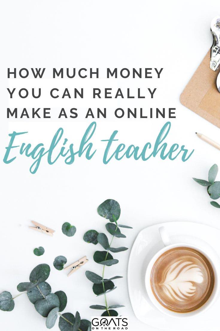 coffee with text overlay how much money you can really make as an online English teacher