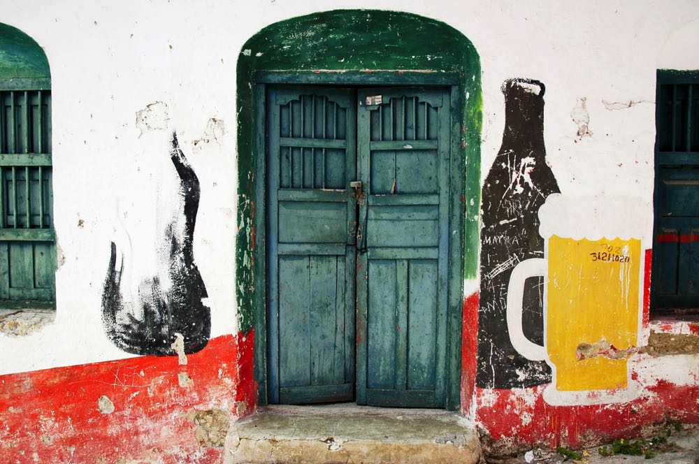 The rustic entrance to a cantina in Merida