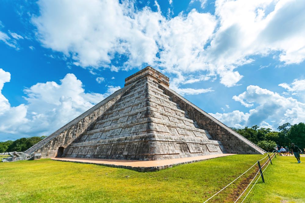 The Kulkulkan Pyramid in Chichen iIza on a day trip from Merida