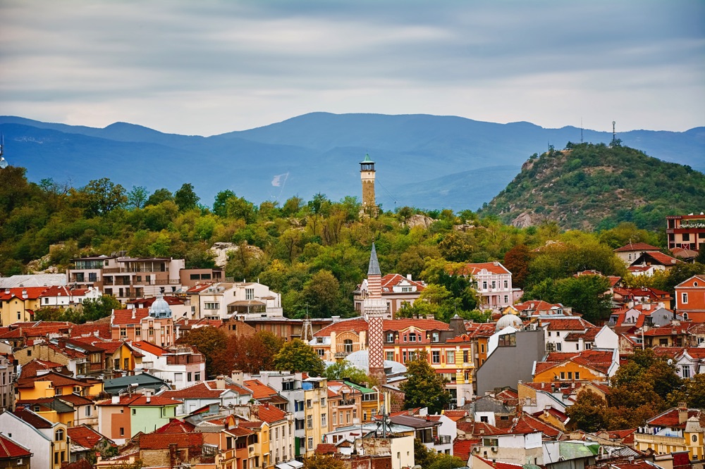 Red-roofed small town in Bulgaria, one of the cheapest countries