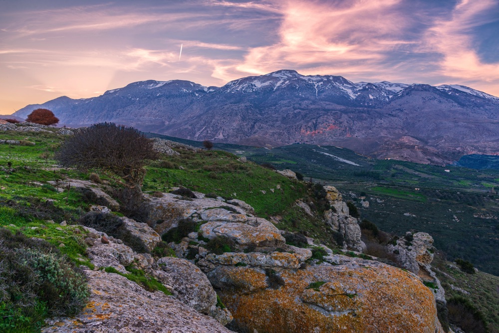 Panoramic view of Mount Psiloritis in Crete, Greece