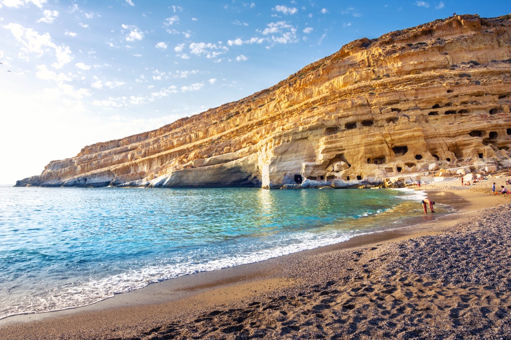 Matala beach is one of the best places to visit in Crete