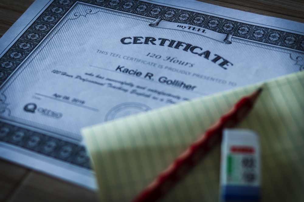 Tefl certificate