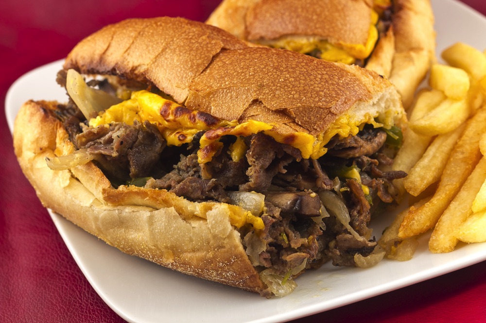 A delicious Philly cheesesteak