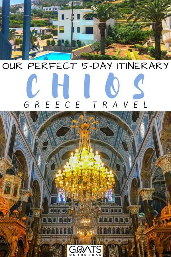 Want to visit a unique destination in Greece? Chios, one of the greek islands, has plenty of fun things to do. There’s beautiful beaches to explore, traditional food, welcoming locals and more. Find out what to do on your Greek holiday with our perfect 5-day itinerary in Chios, Greece! | #visiteurope #wanderlust #beautifulplaces Our Perfect 5-Day Itinerary in Chios, Greece