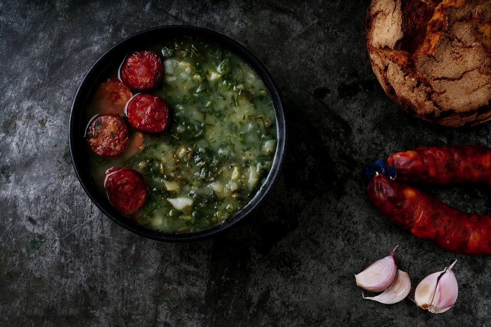 Caldo verde soup, one of the best Portuguese foods