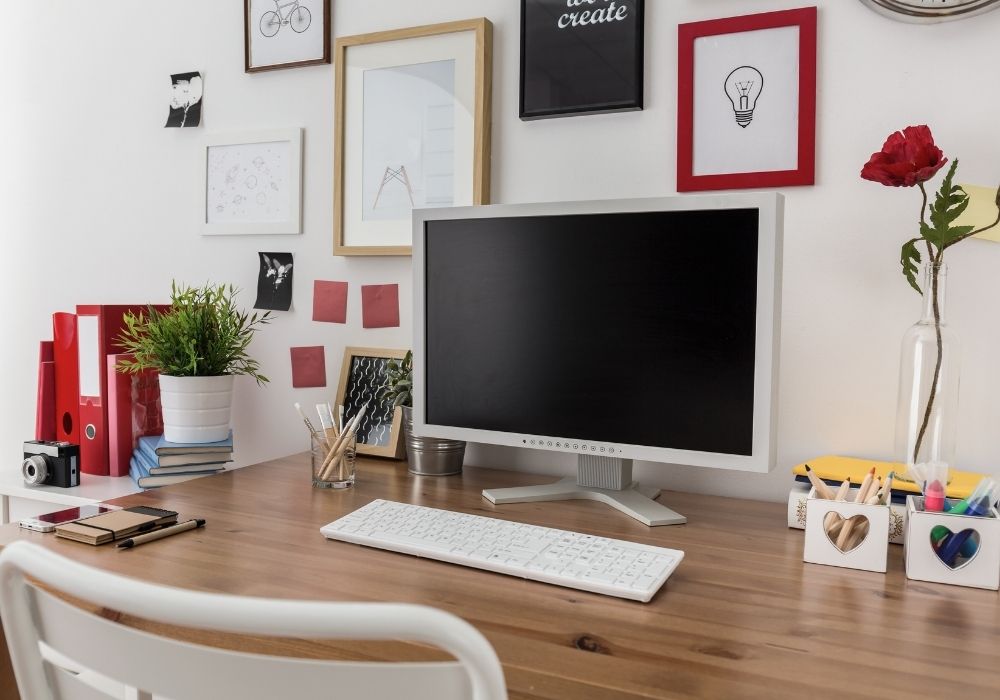 A work desk for graphic designers