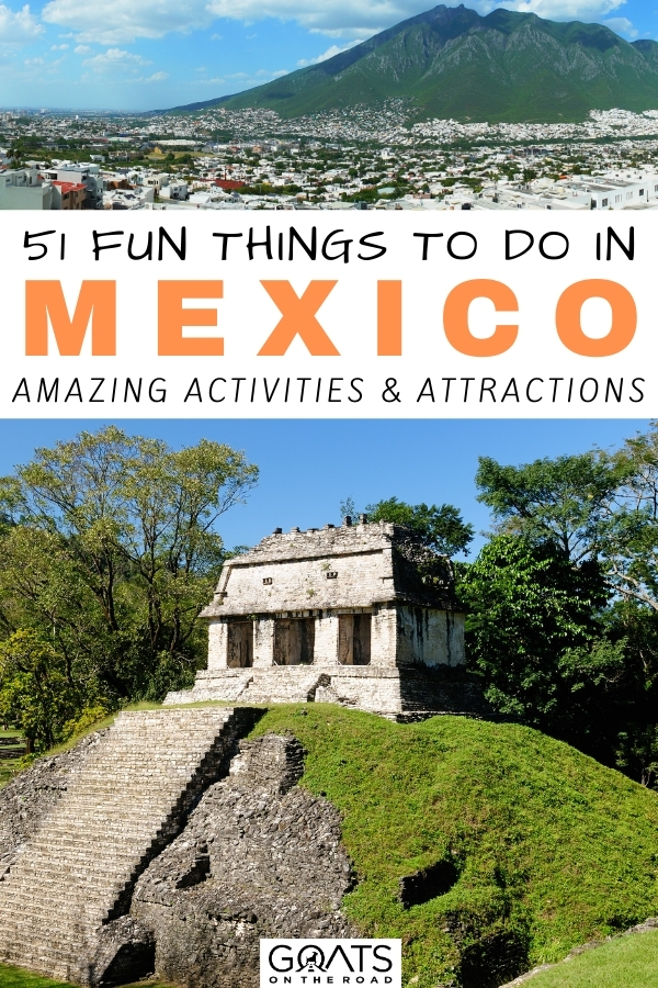 Planning for an epic trip to Mexico? Here are the 51 fun things to do in Mexico! From exploring Mexico City to scuba diving in Cozumel, swimming at cenotes, parties in Guadalajara as well as exploring the colonial gorgeous towns of San Miguel de Allende and Guanajuato, and more! You'll see the ruins, pristine beaches, culture, and cities. This is truly an unusual Mexico itinerary to take a wonderful trip! | #beautifuldestinations #traveltips #visitmexico “51 Fun Things To Do in Mexico