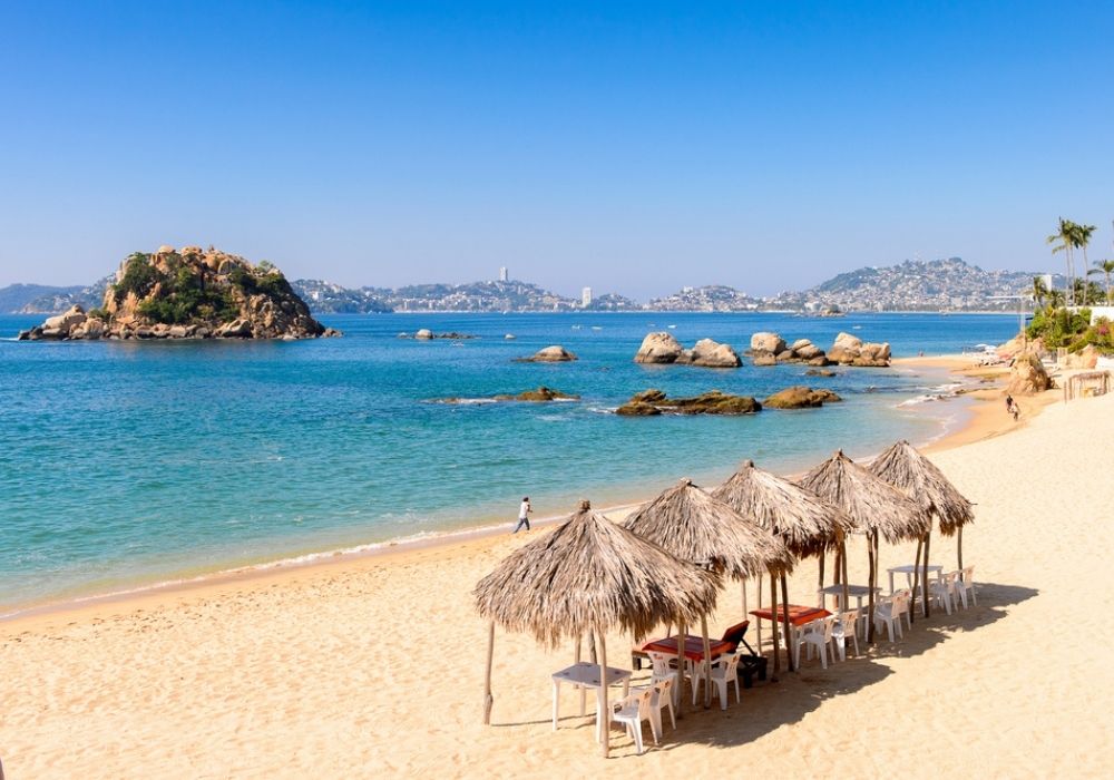 white beach in Acapulco, Mexico