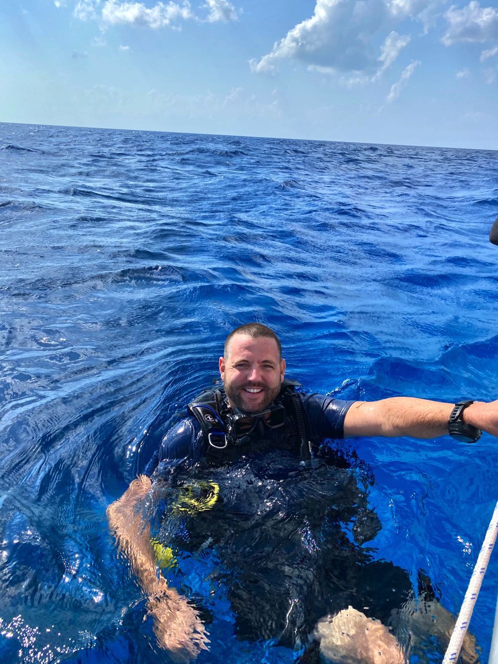 Scuba diver in Cozumel, Mexico