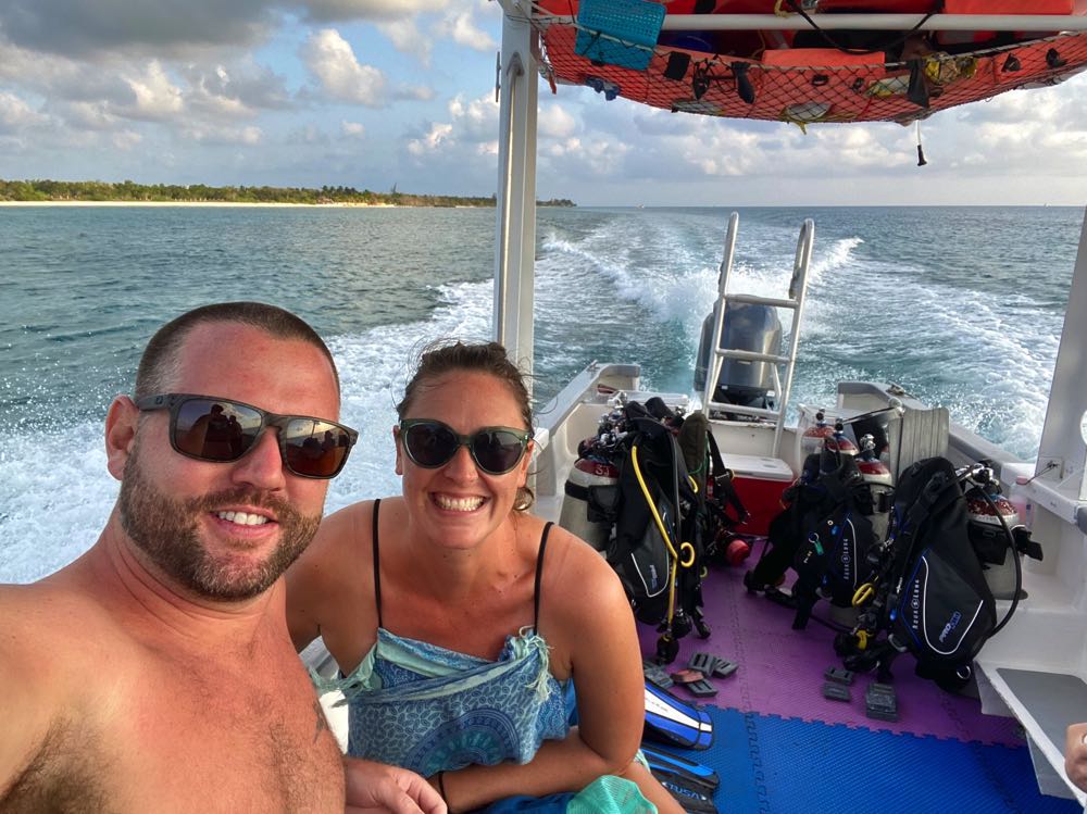 Scuba diving boat in Cozumel