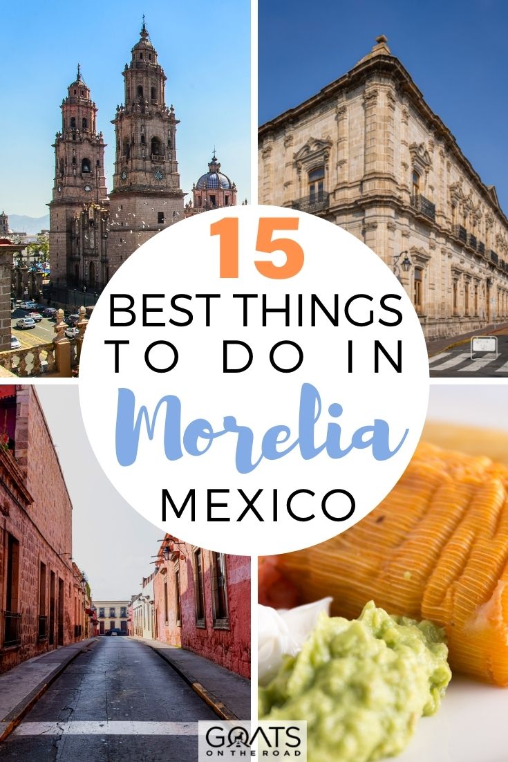 Heading to one of the beautiful cities in Mexico? Here are the 15 best things to do in Morelia, which is also a UNESCO-listed Mexican city. See the beautiful cathedral, learn about Mexican Independence at the Museo Casa de Morelos, visit a butterfly sanctuary, indulge your sweet tooth at the Candy Museum, and more! | #bestofmexico #travel #wanderlust 15 Best Things To Do in Morelia Mexico