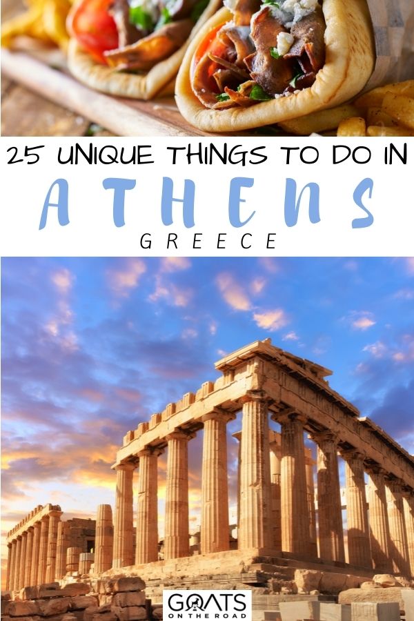 Stopping in Athens, Greece? Make sure to check this out to help you plan your Greek islands itinerary, here are the 25 unique things to do in Athens, Greece - that you won't want to miss! From visiting Acropolis to taking a day trip to Hydra, to visiting the Museum of Cycladic Art, checking out street art in Athens, and more. Welcome to Athens, Greece! | #beautifuldestinations #athens #wanderlust “25 Unique Things to Do in Athens, Greece