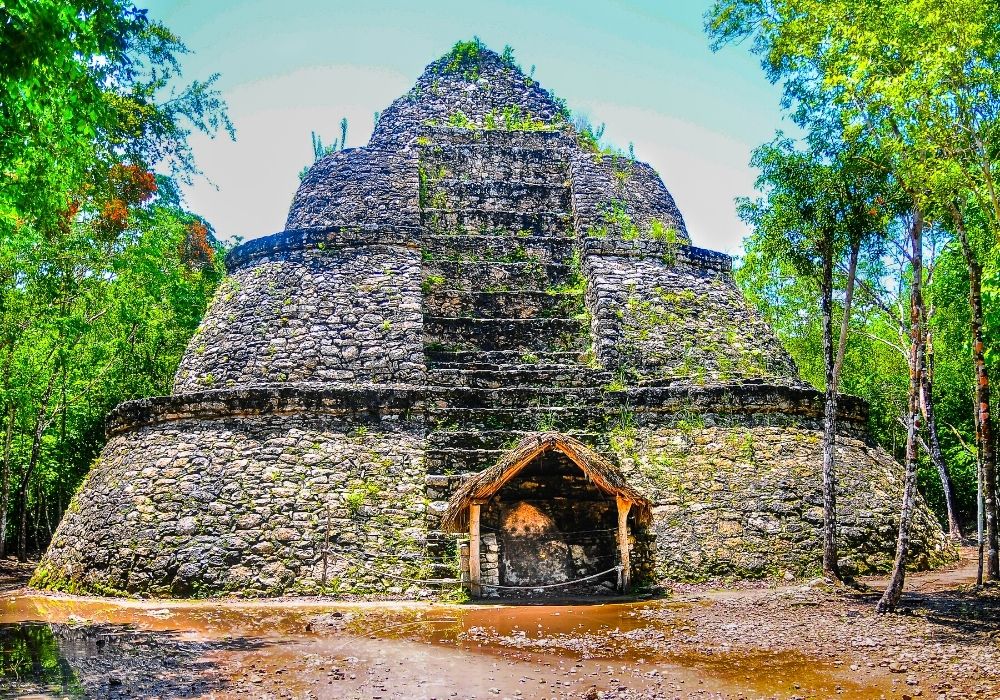 visiting the Coba mayan ruins