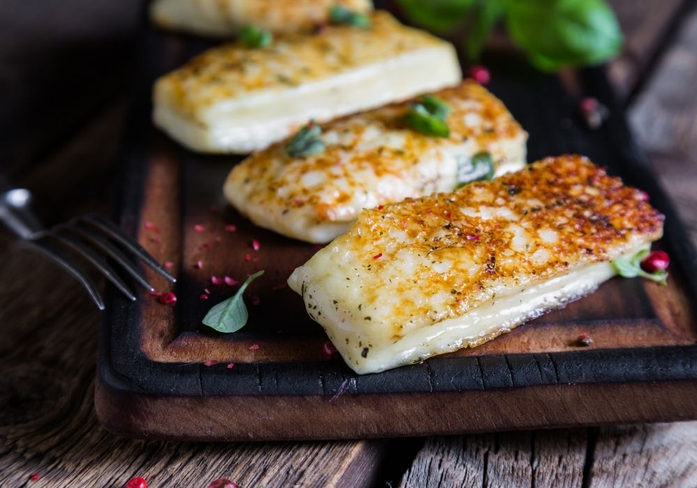 Grilled halloumi cheese in Limassol