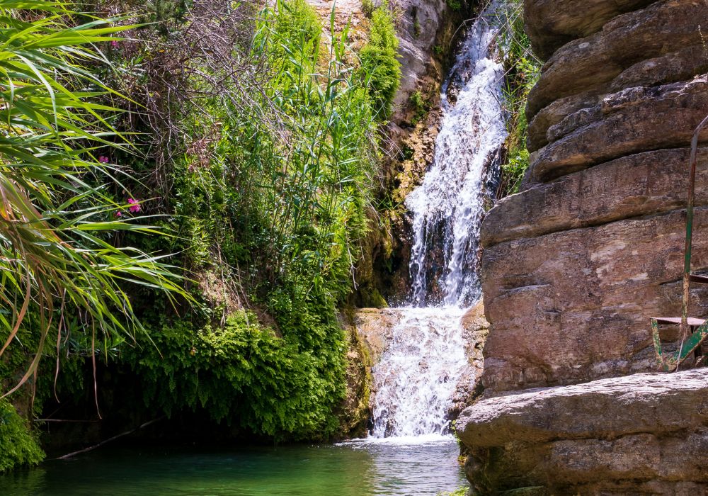 The beautiful Adonis Baths waterfalls near Paphos in Cyprus.