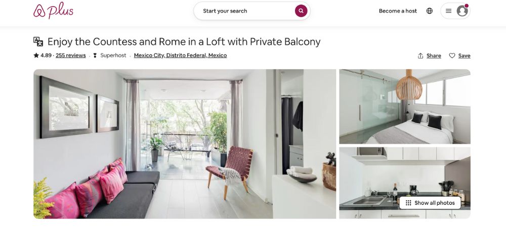 A cozy and comfortable one-bedroom apartment has a private balcony with great views.