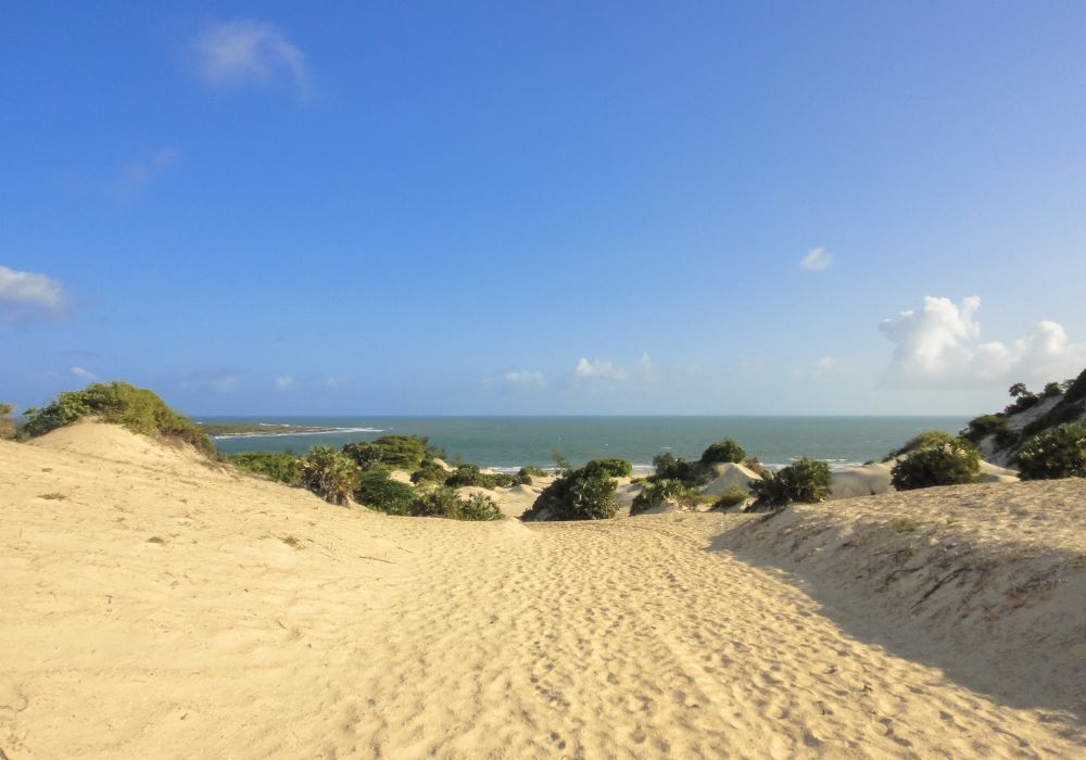 beautiful sand dune beach of shela beach in kenya
