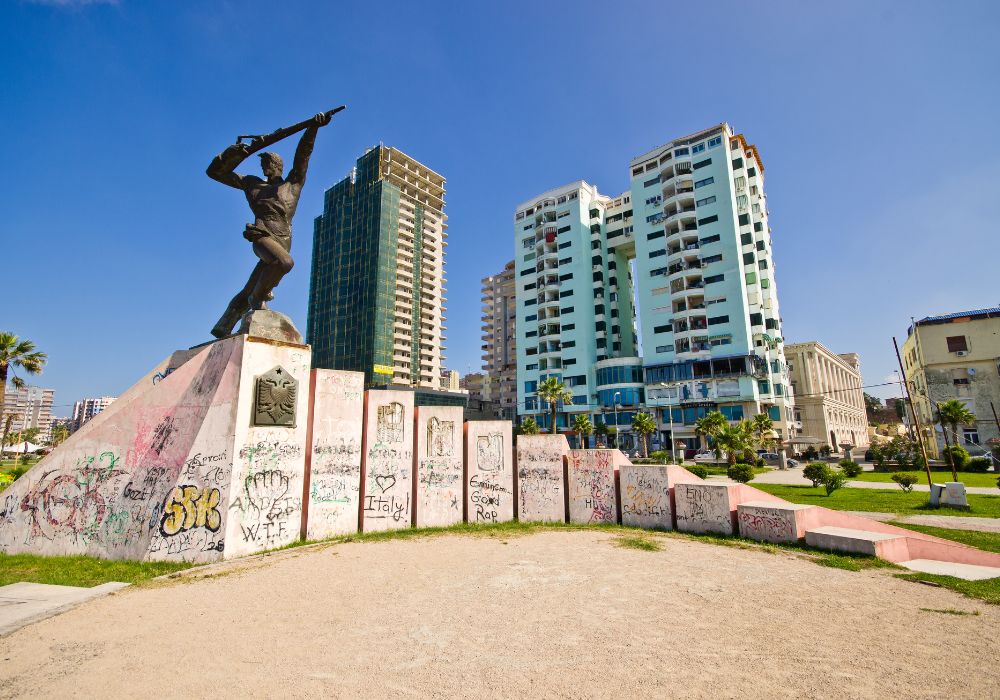 Monument of Partisan in Durres, Albania.