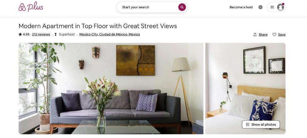 A very spacious apartment with a homey interior.