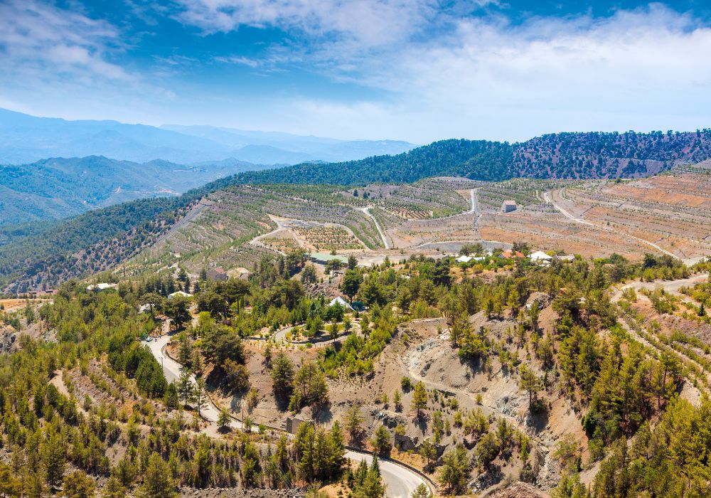 Troodos mountain, with its stunning landscape in Cyprus, is a must-visit.