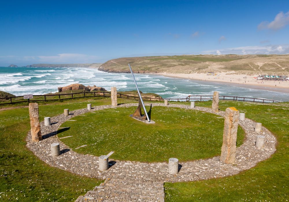 Perranporth Public Sundial constructed as part of the Millennium celebrations.