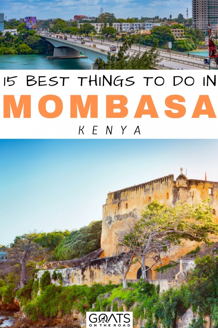 Are you planning your perfect Kenya holiday and looking for things to do in Mombasa? Here are the 15 best things to do in Mombasa, Kenya! Exploring Nyali Beach, learning to cook a Swahili meal, visiting the Fort Jesus Museum, and partying at the Moonshine Beach Bar, to name a few activities! With this list, you’ll be sure to find the best things to do in this coastal city! | #traveltips #mombasa #wanderlust