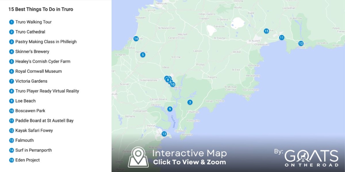 a custom clickable map that leads to google my maps showing all the best things to do in truro