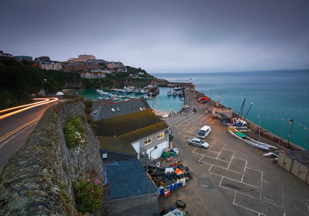 Newqay harbour on Atlantic coast of Cornwall, UK.