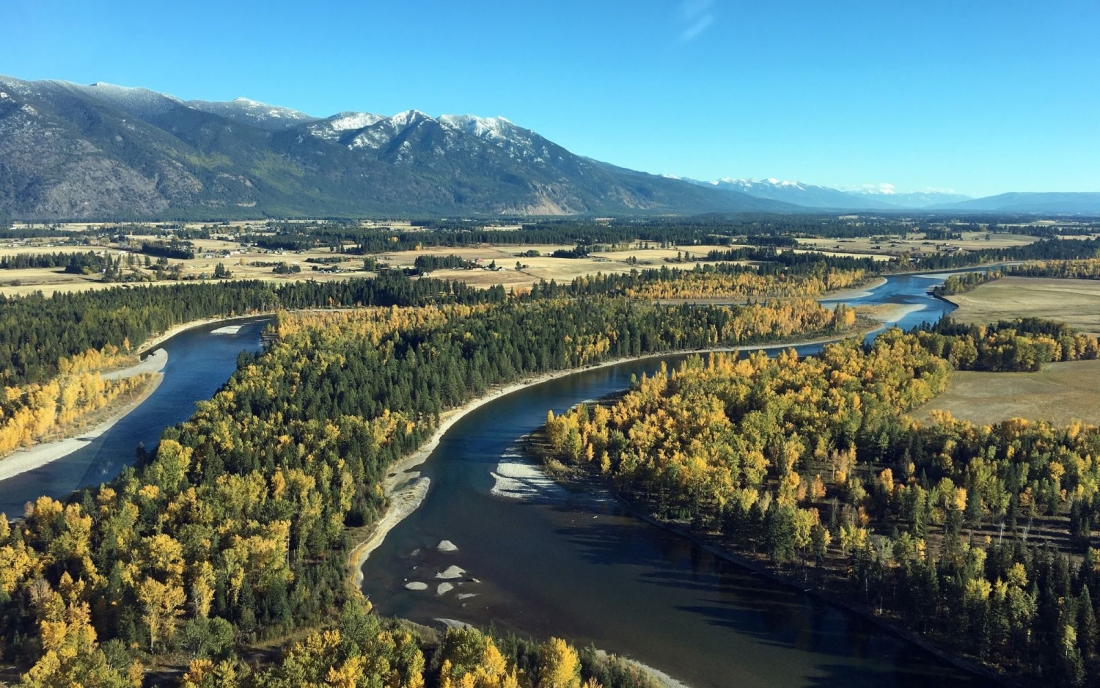 The beautiful Kalispell, Montana in fall color.