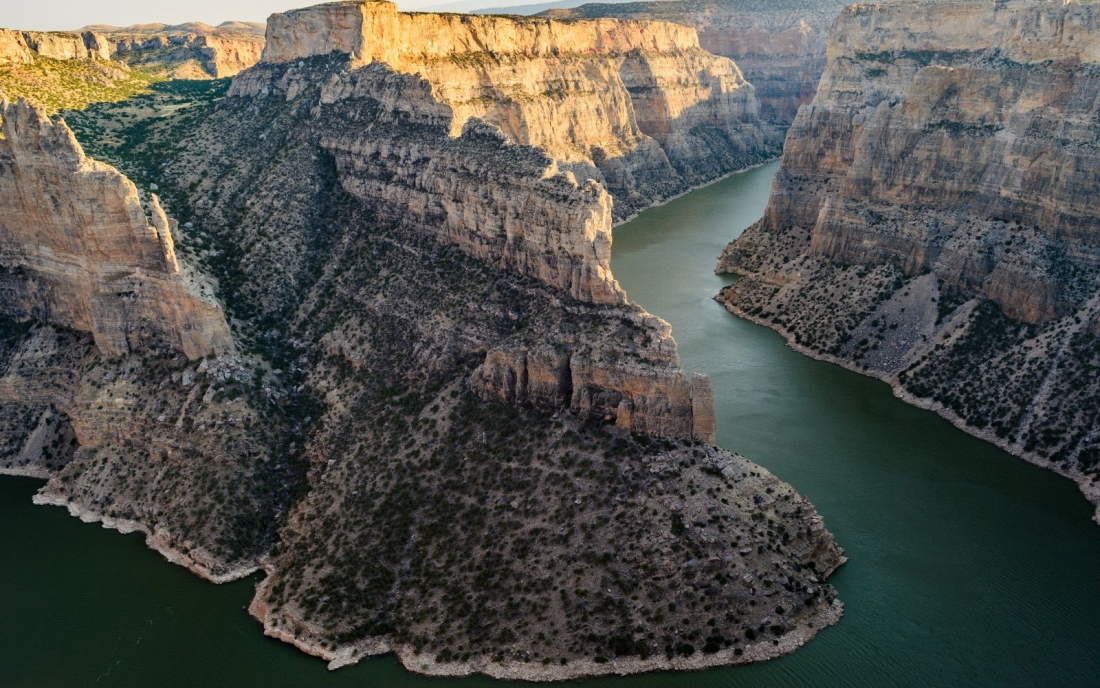 The stunning Bighorn Canyon National Recreation Area from above.