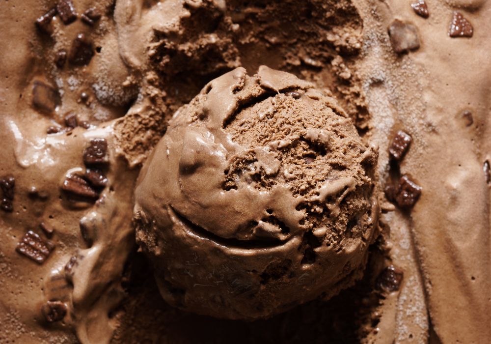 a close-up chocolate ice cream