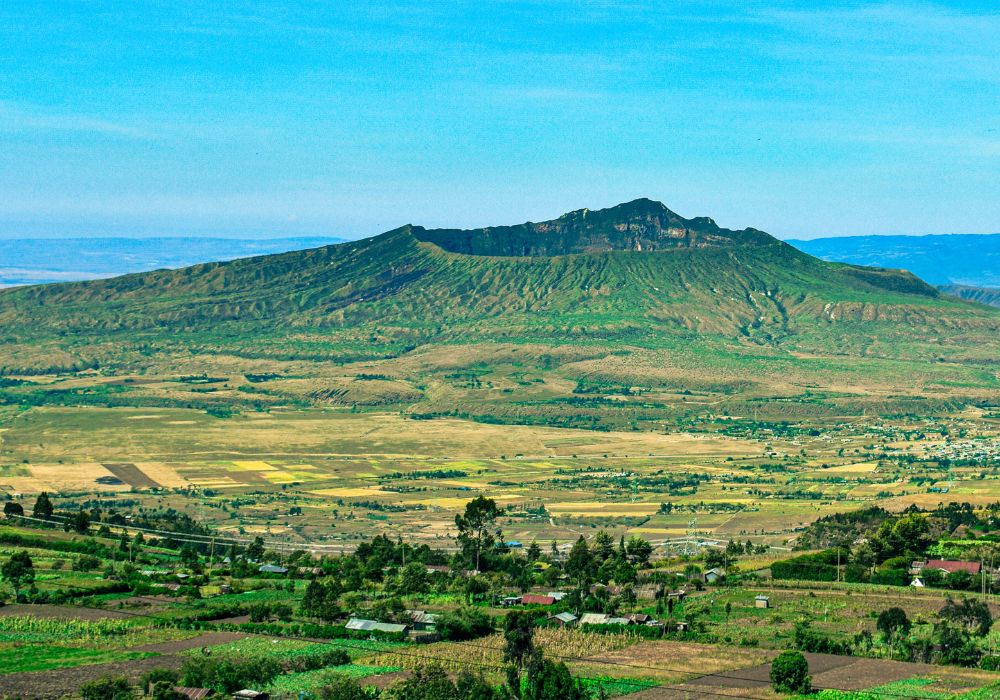 The view of Mount Mongonot in Kenya.