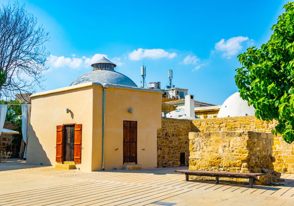 On a bright sunny day, Hamam Omerye in Nicosia, Cyprus.