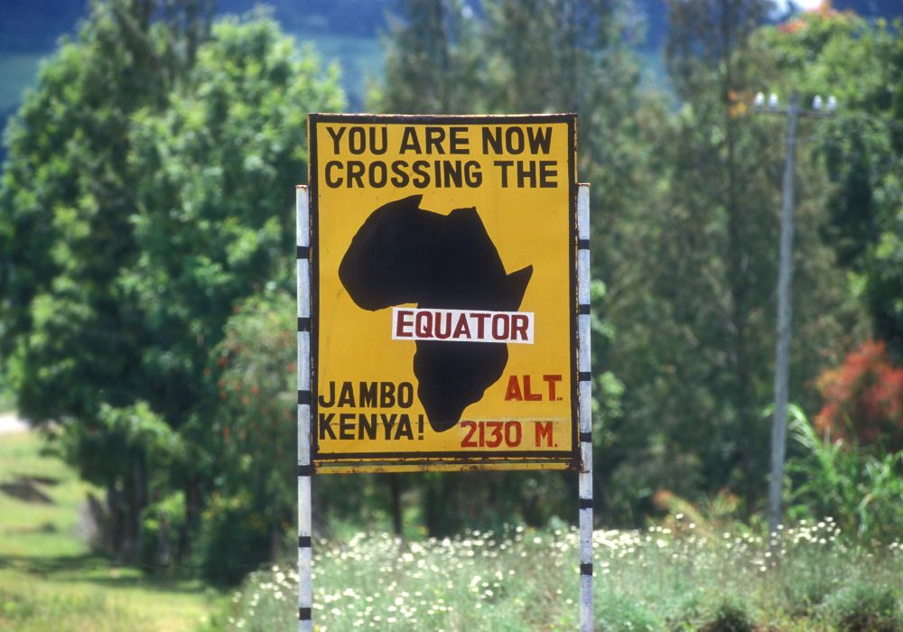 The Equator sign in Kenya.