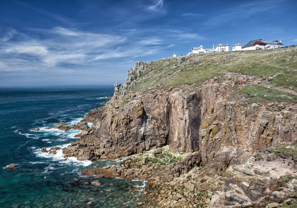 Dramatic coastline in Land's End Cornwall, England.