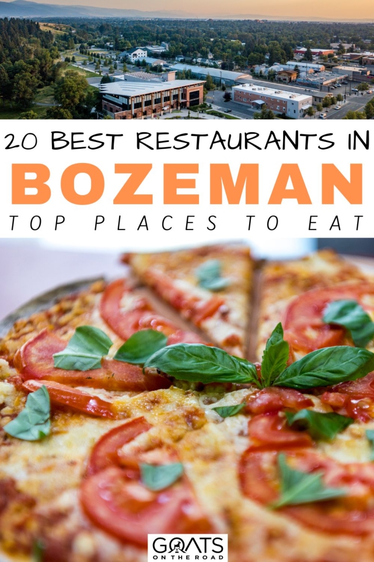 Wondering where to eat while in Bozeman, MT? Here is a complete list for foodies of the 20 best Bozeman restaurants in Bozeman, with a variety of options from pizza to tacos to pasta to fried chicken! Enjoy the sunshine and panoramic mountain views while dining alfresco! | #foodies #bozeman #travel