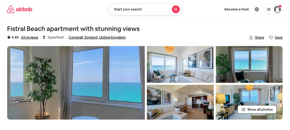 A lovely comfortable apartment with a tremendous sea view. 