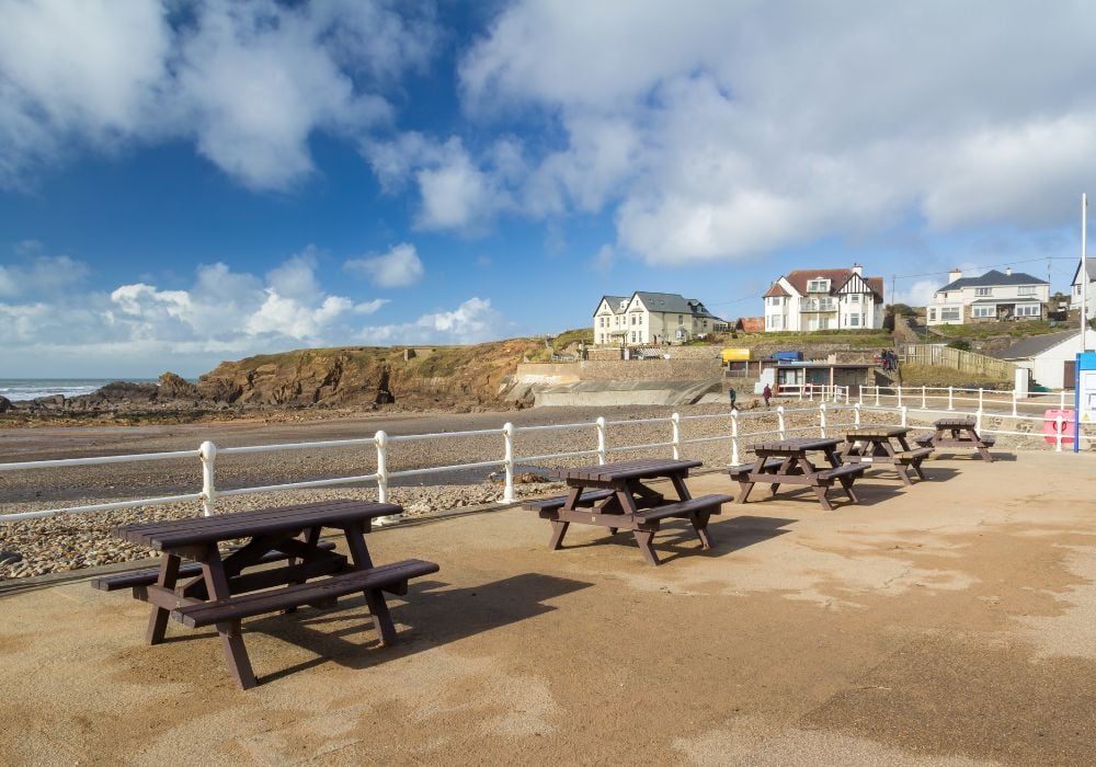 Crooklets Beach in Bude, Cornwall, has a beautiful sandy beach.
