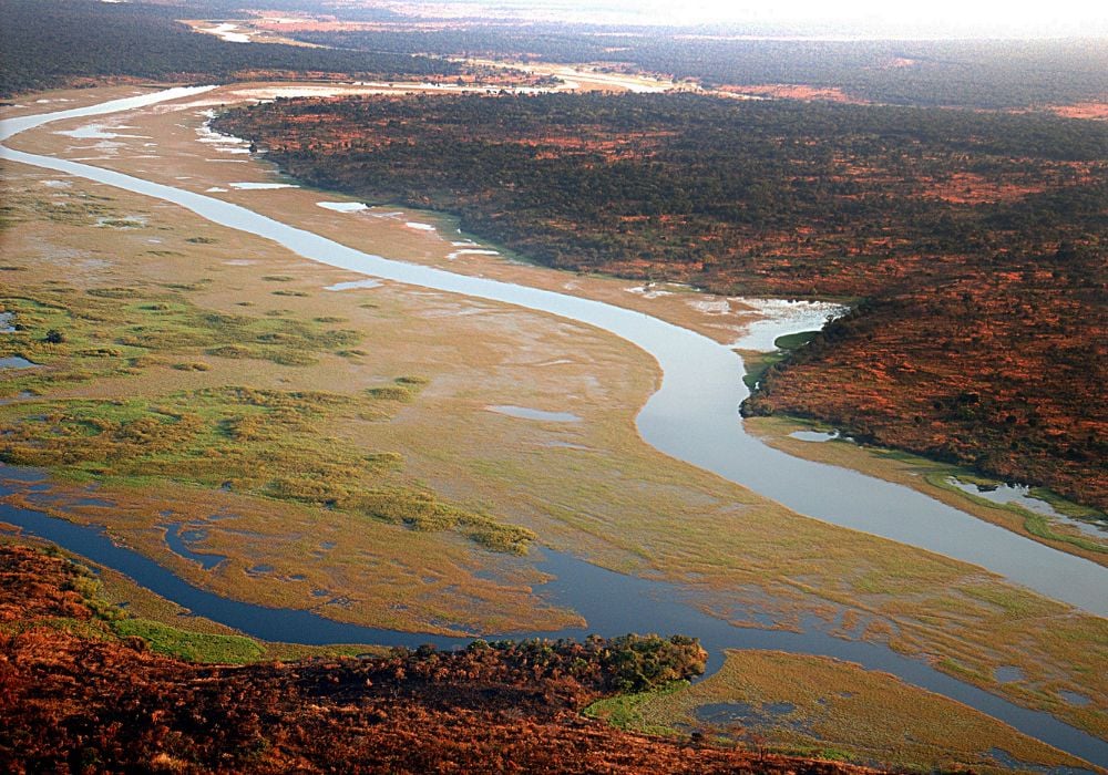 Aerial view of the Kongo River.