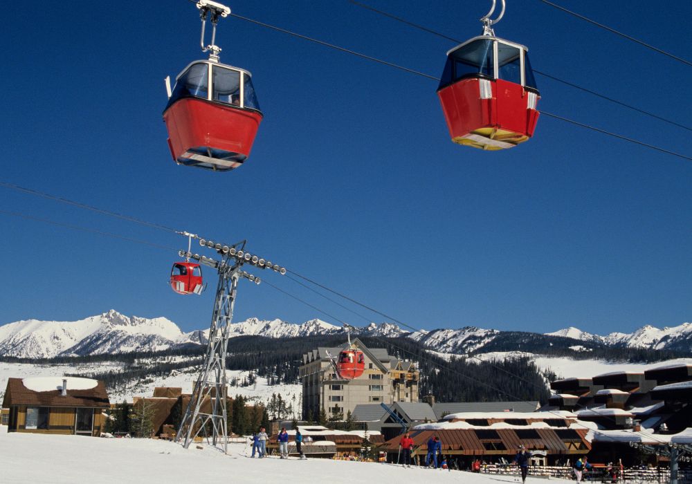 Cable cars at Big Ski Resort, Montana.