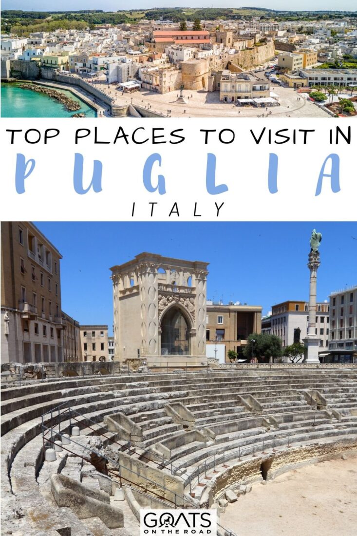 Are you wondering what to see and do on your next trip to Puglia? In this travel guide, I'm sharing the top places to visit in Puglia, including the most beautiful towns and the top things to do in Puglia! These are the top tourist destinations in Puglia, the heel of Italy, from whitewashed Ostuni to Baroque-rich Lecce! | #beautifulplaces #vacation #traveltips